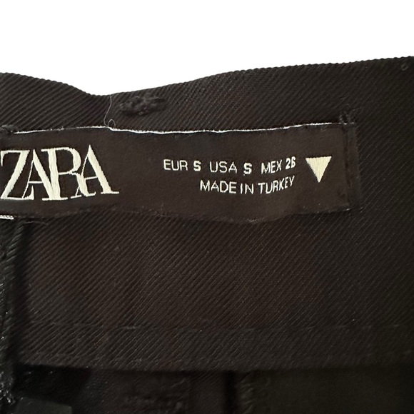 NWT ZARA WIDE LEG VISCOSE BLEND LIGHTWEIGHT BLACK PANTS SIZE SMALL - Picture 8 of 13